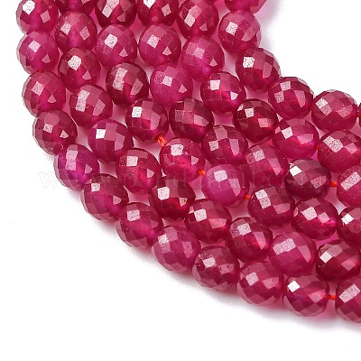 Нити бусин из красного корунда&nbsp;G-Z123-A01-4mm-1