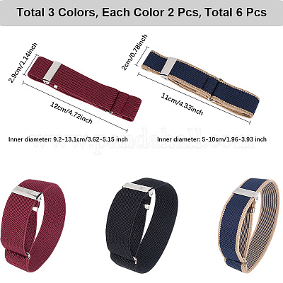 3 пара полиэстеровых держателей для рукавов рубашек в двух стилях AJEW-GF0010-79-1