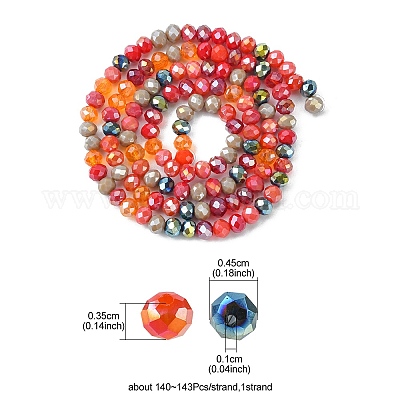 Стеклянные бусины с гальваническим покрытием &nbsp;EGLA-yw0002-C03-1