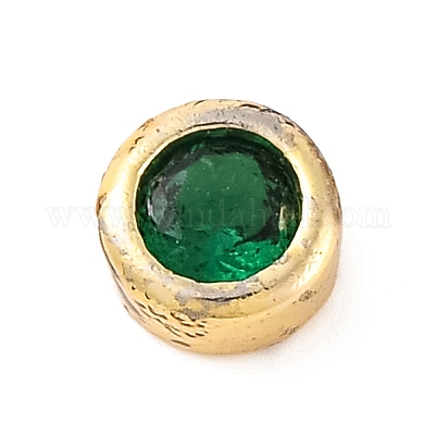 Покрытие стойки плоские круглые латунные кабошоны из микропаве из кубического циркония KK-F874-03G-01-1