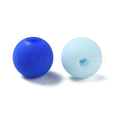 Прорезиненные бусины с имитацией силикона и акрила X1-MACR-D029-01K-1