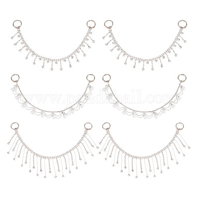 Цепочка для украшения обуви из латуни и стекла со стразами FIND-GO00008-1