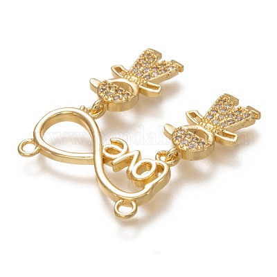 Подвесное звено из латуни с прозрачным кубическим цирконием ZIRC-C020-33G-1