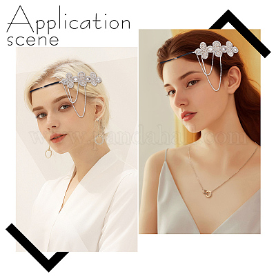 Ободки для волос со стеклянными стразами для женщин OHAR-WH0021-74P-1