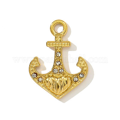 Подвески из нержавеющей стали 304 со стразами STAS-OY003-91G-1