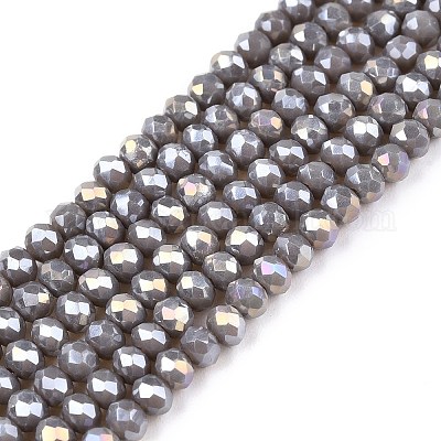 Стеклянные бусины с гальваническим покрытием  EGLA-A044-P2mm-B10-1