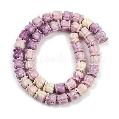 Нити резных бусин синтетического коралла SHEL-D001-A01-1