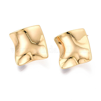 Латунь серьги EJEW-N061-01G-1