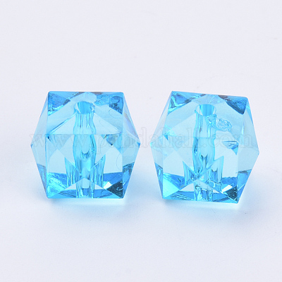 Прозрачные акриловые бусины X-TACR-Q259-10mm-V40-1