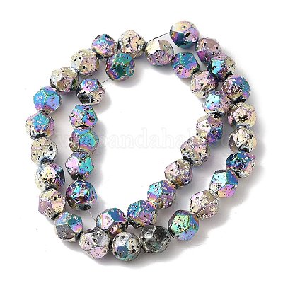 Блейкинг окрашенные нити бусин из натурального лавового камня G-B086-A01-02A-1