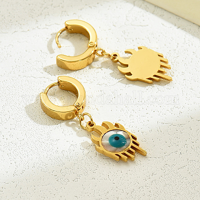 Серьги-кольца из нержавеющей стали от сглаза BR9271-1