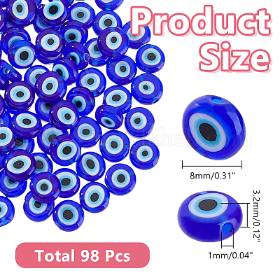 2 прядь бусины ручной работы от сглаза лэмпворк LAMP-HY0001-14-1