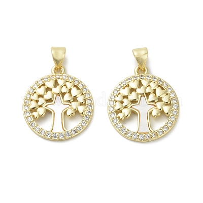 Латунные микро проложить кубического циркония подвески KK-D384-06G-03-1