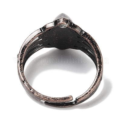 Регулируемые кольца из натурального кварца с конским глазом RJEW-K271-05R-14-1