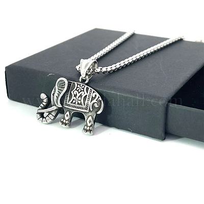 Винтажные ожерелья из нержавеющей стали со слоном для мужчин SI2923-1