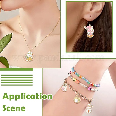 24 шт. 12 подвески из эмалевого сплава в виде пасхального кролика и гнома ENAM-FS0003-99-1