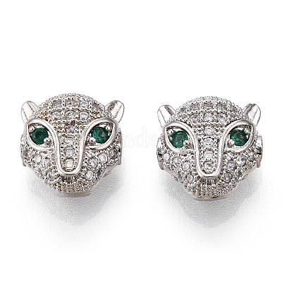 Латунные микро проложить кубического циркония бусы ZIRC-S053-YS014G-4-1