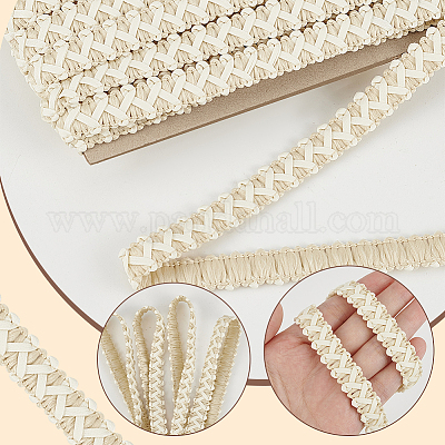 15 ярд плетеной кружевной ленты из искусственной кожи WL-WH0003-02F-1