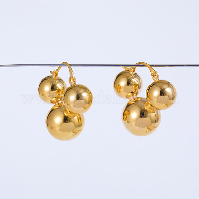 Круглые латунные серьги-кольца ER0744-1