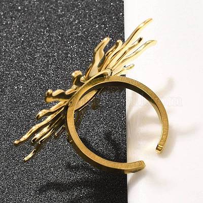 Кольцо-манжета из нержавеющей стали 304 для женщин RJEW-B109-01G-04-1