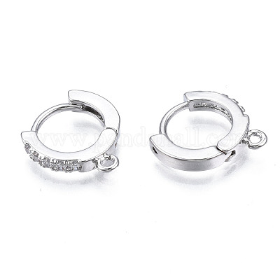 Латунные серьги-кольца из микро-паве с фианитами KK-T063-012P-NF-1