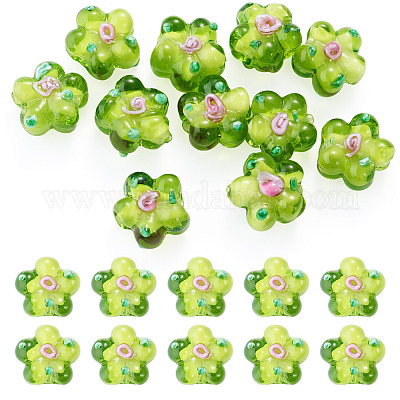 Perle di lampwork fatte a mano da 10 pz&nbsp;LAMP-TADJ0001-01H-1