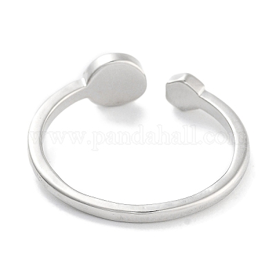 Componenti per anelli con polsino aperto in ottone placcato a cremagliera&nbsp;KK-Z071-33P-1