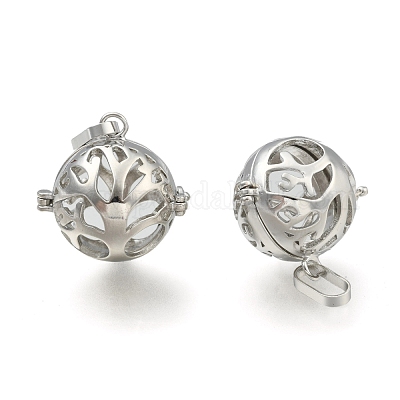 Латунные полые круглые подвески KK-E662-10P-NR-1