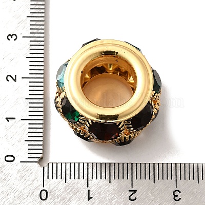 Латунные горный хрусталь круглые бусины KK-D295-04G-02-1