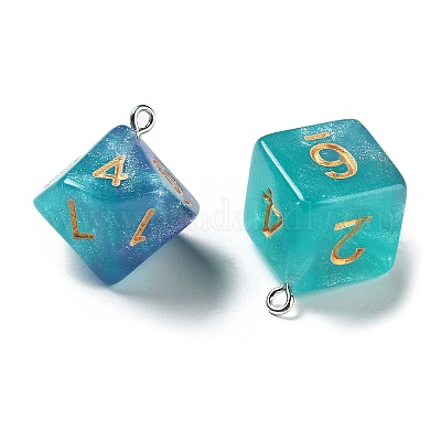 7 стиль прозрачная смола многогранные кубики подвески набор RESI-A029-01Q-1