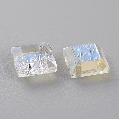 Подвески из тисненого стекла со стразами GLAA-J101-03A-001MO-1