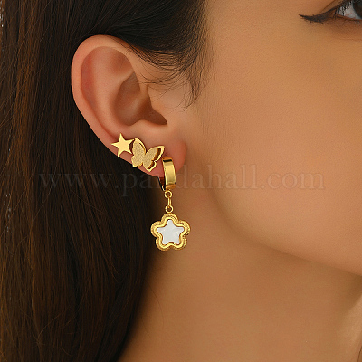 3 пара серег-колец и сережек-гвоздиков из нержавеющей стали WT8071-1