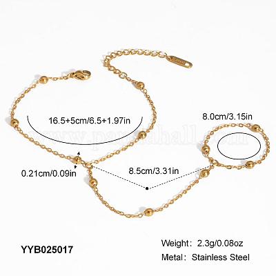 Женские браслеты-кольца из нержавеющей стали 304 с цепочкой-сателлитом XO2335-5-1