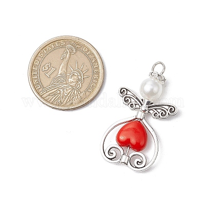 Подвески из искусственного жемчуга и сплава из акрила и пластика PALLOY-JF03438-1