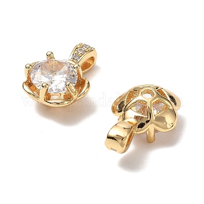 Латунные микропаве прозрачные кубические циркониевые подвески KK-A259-31G-1
