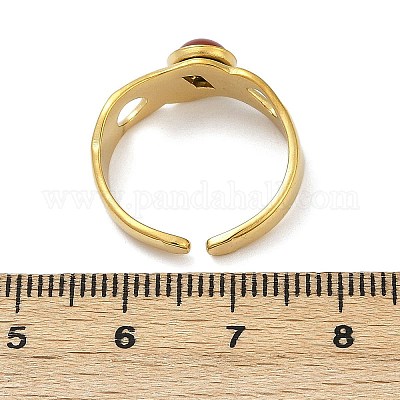 Кольца-манжеты из нержавеющей стали 316 с натуральными смешанными драгоценными камнями RJEW-Z098-01G-05-1