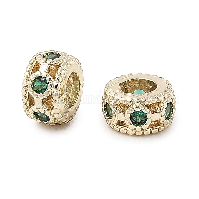 Латунные микро проложить кубического циркония бусы KK-K297-44KCG-1