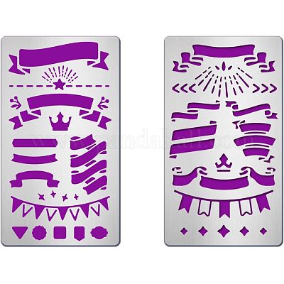 2шт 2 трафарета для резки из нержавеющей стали 304 DIY-FG0001-98-1