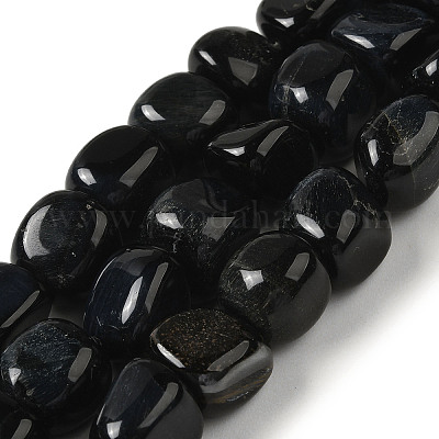 Нити натуральных бусин синего тигрового глаза (окрашенные и нагретые) G-B078-D07-02-1