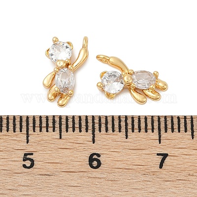 Латунные микропаве прозрачные кубические циркониевые подвески KK-XCP0001-89G-1