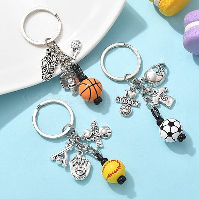 3шт брелок из сплава и дерева KEYC-JKC01187-1