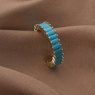 Регулируемые открытые кольца-манжеты из латуни с микропаве из кубического циркония для женщин CE9486-4-1