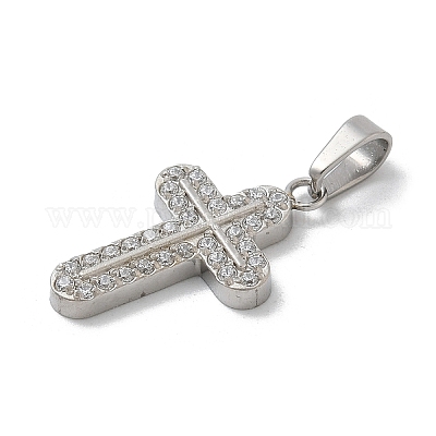 Подвески из нержавеющей стали 304 с микропаве из кубического циркония STAS-Z107-08P-05-1