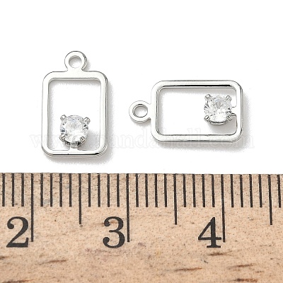 Прямоугольные подвески из латуни с микропаве из кубических цирконий KK-Z136-04P-1