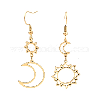 Серьги-подвески из нержавеющей стали 304 в стиле бохо EJEW-F380-01G-1