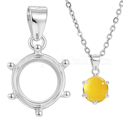 1 шт. 925 оправы для подвески из стерлингового серебра в форме кабошона STER-BC0003-55B-1