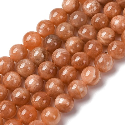 Круглые бусины пряди натуральный Sunstone G-F222-33-10mm-01-1