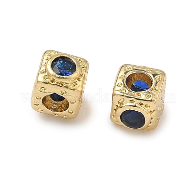 Cube Messing Micro Pave Zirkonia-Perlen&nbsp;KK-B170-03G-1