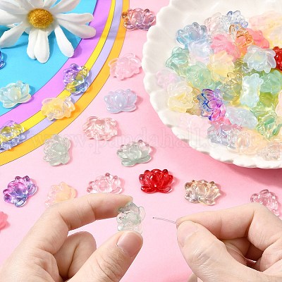 100 шт. набор стеклянных бусин для выпечки и лампворк GLAA-CJ0002-68-1