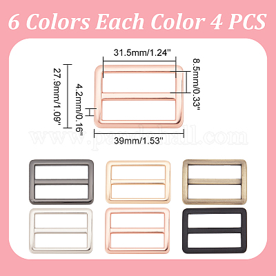 24 шт. 6-цветные пряжки-слайдеры из сплава FIND-WR0010-73-1